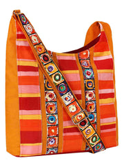 Motley Striped Cotton Sling Bag