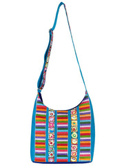 Motley Striped Cotton Sling Bag
