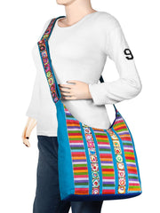 Motley Striped Cotton Sling Bag