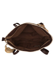 Chevron Cotton Jacquard & Pu Tote Bag