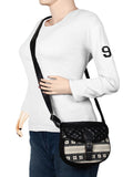 Swanky Cotton Jacquard And Leatherette Sling Bag