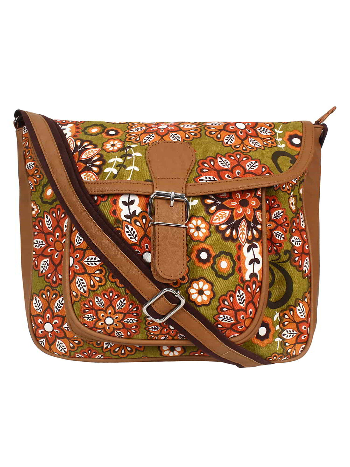 Classic Canvas & Pu Sling Bag