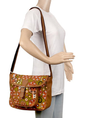 Classic Canvas & Pu Sling Bag