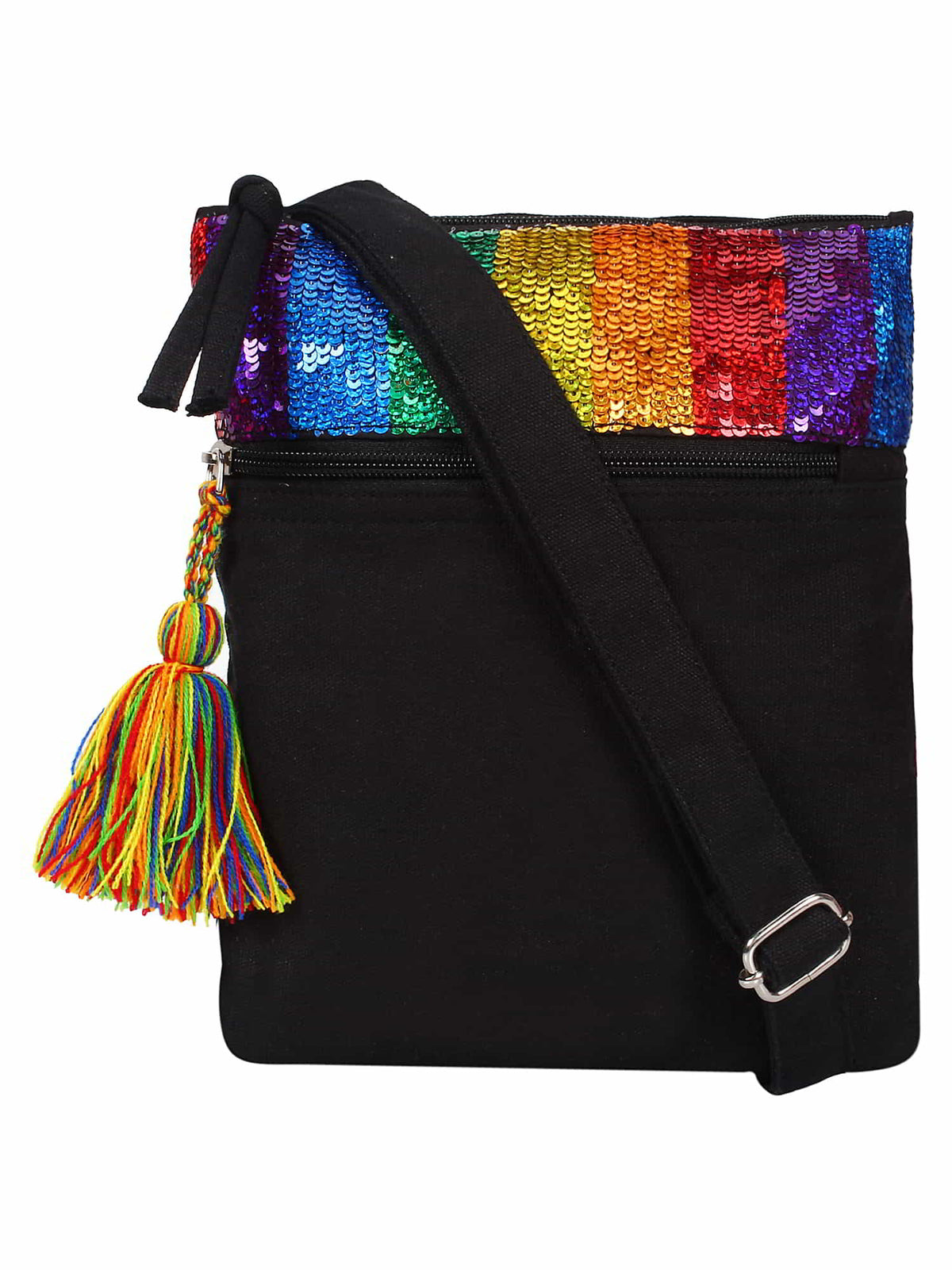 Glitzy Cotton Canvas Sling Bag