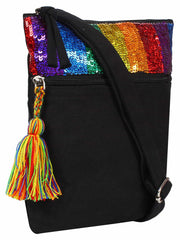 Glitzy Cotton Canvas Sling Bag