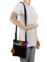 Glitzy Cotton Canvas Sling Bag