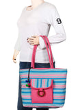 Striped Cotton Tote Bag