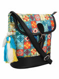 Geomat Digital Printed Canvas & Pu Sling Bag