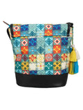Geomat Digital Printed Canvas & Pu Sling Bag