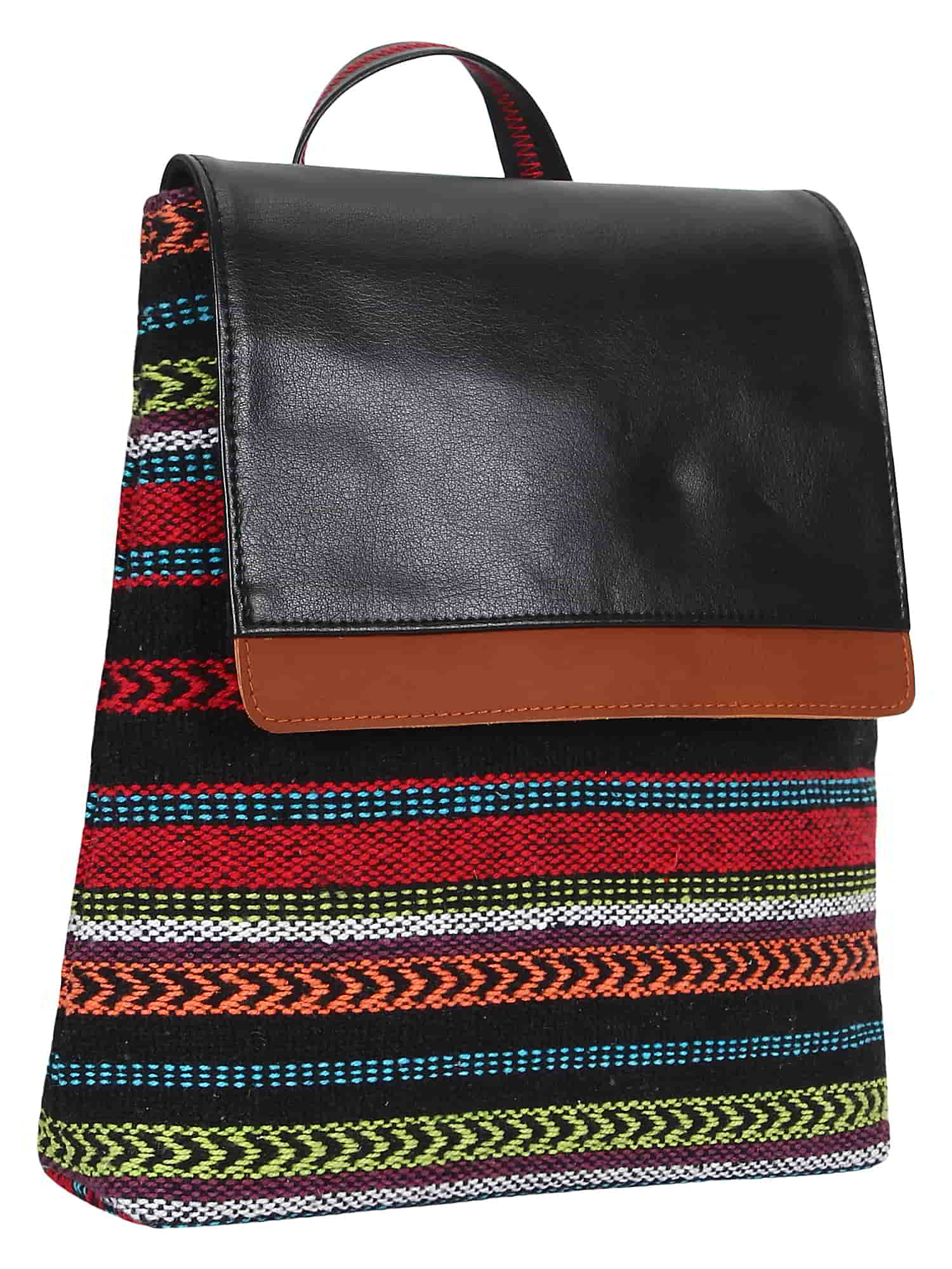 Striped cotton jacquard backpack
