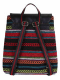 Striped cotton jacquard backpack