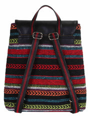 Striped cotton jacquard backpack