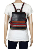 Striped cotton jacquard backpack