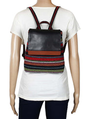 Striped cotton jacquard backpack