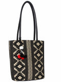 Totemic Cotton Jacquard And Leatherette Tote Bag