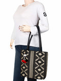 Totemic Cotton Jacquard And Leatherette Tote Bag