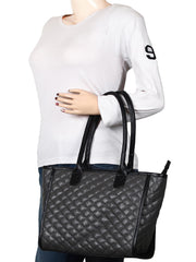 Glaze Quilted Leatherette Handbag