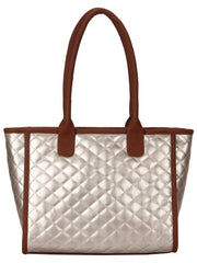 Glaze Quilted Leatherette Handbag