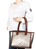 Glaze Quilted Leatherette Handbag