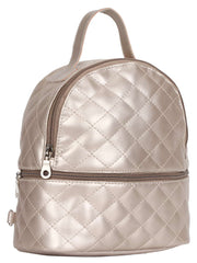 Modish Quilted Leatherette Mini Backpack