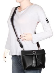 Modish Solid Leatherette Sling Bag