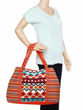 Embroidered Jacquard Handbag