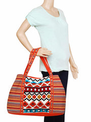 Embroidered Jacquard Handbag