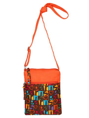 La Borsa Alphabet Print Canvas Sling Bag