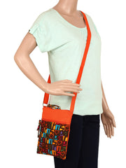 La Borsa Alphabet Print Canvas Sling Bag