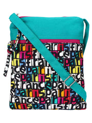 La Borsa Alphabet Print Canvas Sling Bag