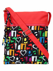 La Borsa Alphabet Print Canvas Sling Bag
