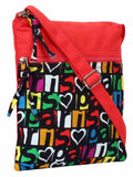 La Borsa Alphabet Print Canvas Sling Bag