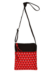 La Borsa Geometric Print Canvas Sling Bag
