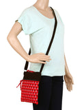 La Borsa Geometric Print Canvas Sling Bag