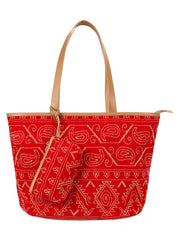 Wooly Striped Cotton Velvet Shoulder Bag