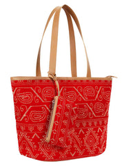 Wooly Striped Cotton Velvet Shoulder Bag
