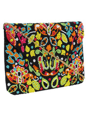 Globlie Beaded Canvas Sling Bag