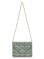 Globlie Beaded Canvas Sling Bag