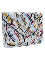 Globlie Beaded Canvas Sling Bag
