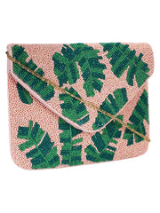 Globlie Beaded Canvas Sling Bag