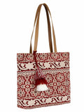 Showy Cotton Jacquard Tote Bag
