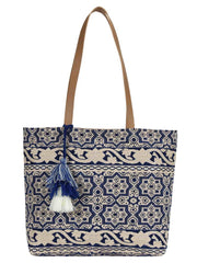 Showy Cotton Jacquard Tote Bag