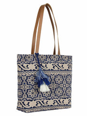 Showy Cotton Jacquard Tote Bag