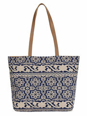Showy Cotton Jacquard Tote Bag