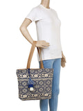 Showy Cotton Jacquard Tote Bag