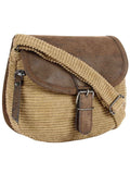 Classic Cotton & Leatherette Sling Bag