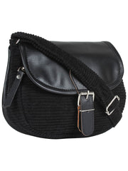 Classic Cotton & Leatherette Sling Bag