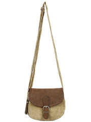 Classic Cotton & Leatherette Sling Bag