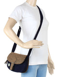 Classic Cotton & Leatherette Sling Bag