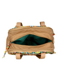 Florid Printed Canvas & PU Shoulder Bag